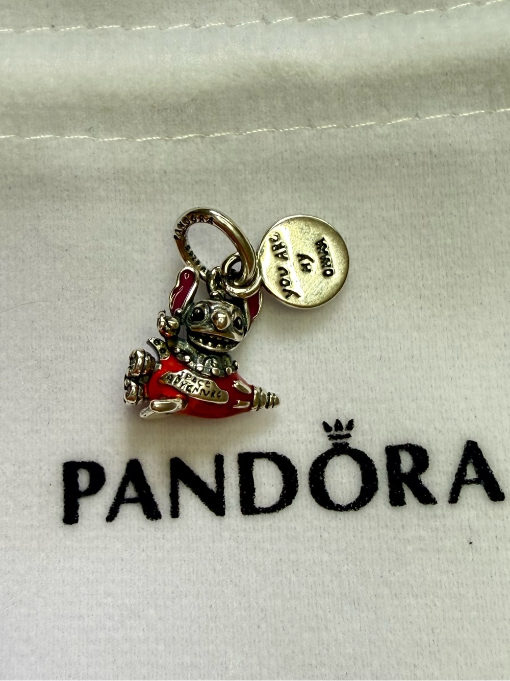 Pandora Disney Stitch Rocket Ship Dangle Charm
Sterling silver